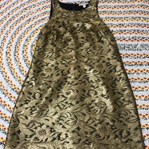 Banana repuplic gold lace dress